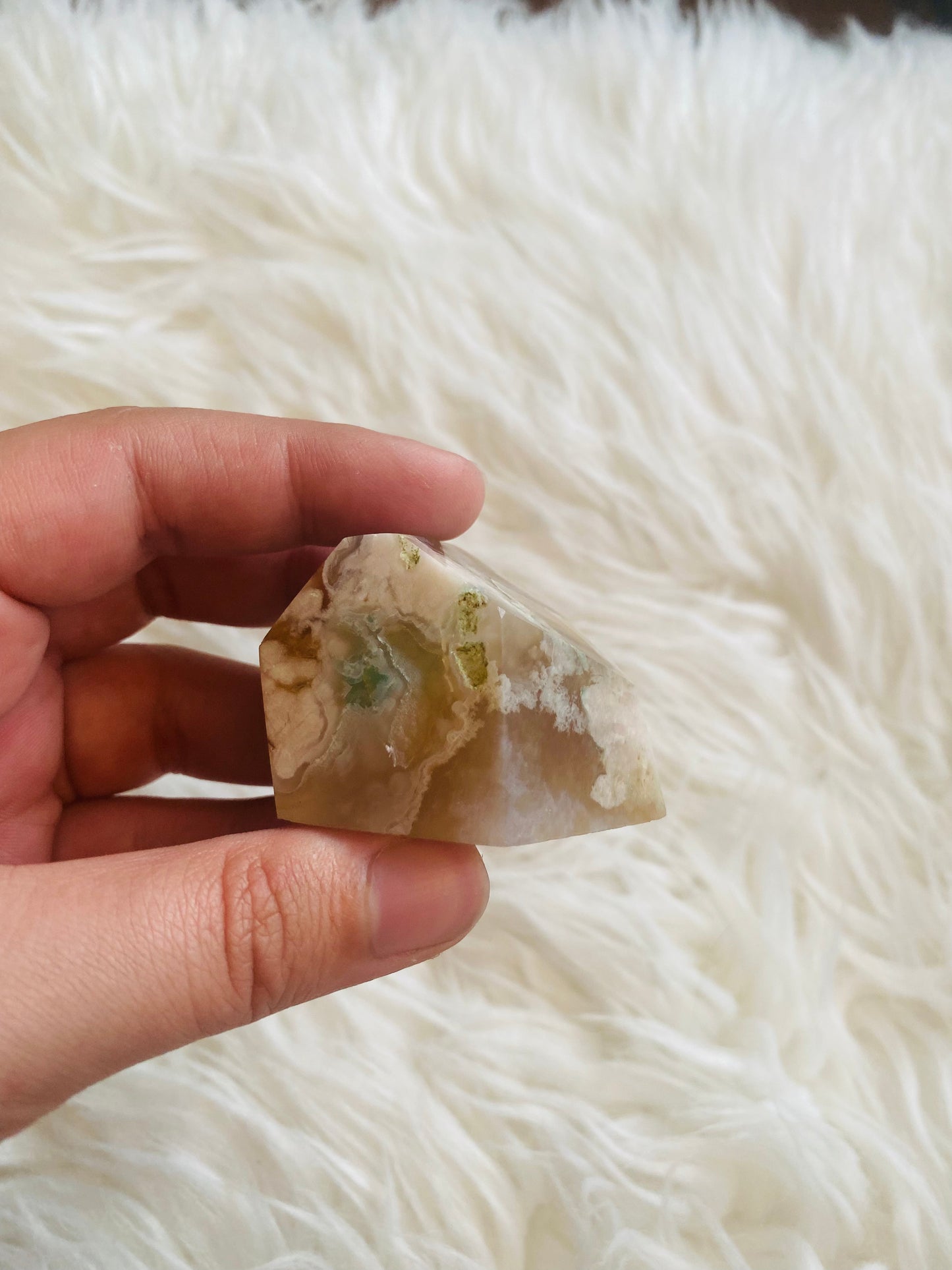 Green Flower Agate Free Form