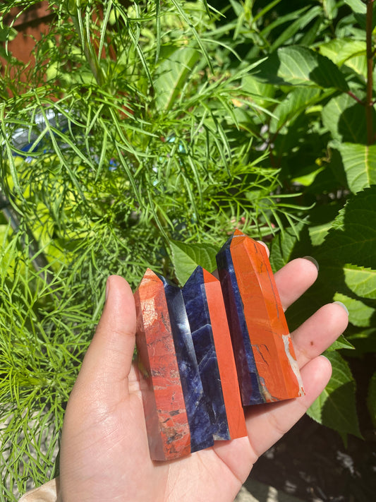 Red Jasper and Sodalite Points